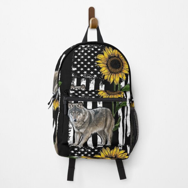 Item preview, Wolf American Flag Sunflower designed and sold by LarinaBeauty.