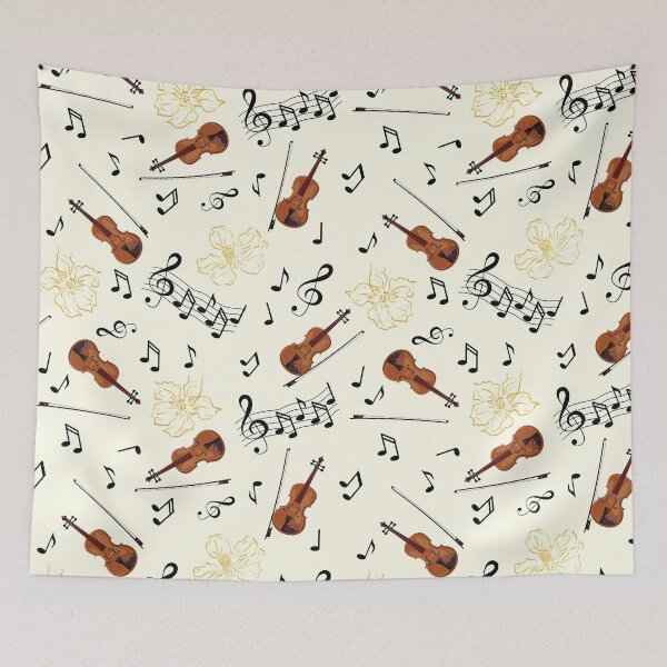 Item preview, Violin Music Notes Floral designed and sold by VannaShanha.
