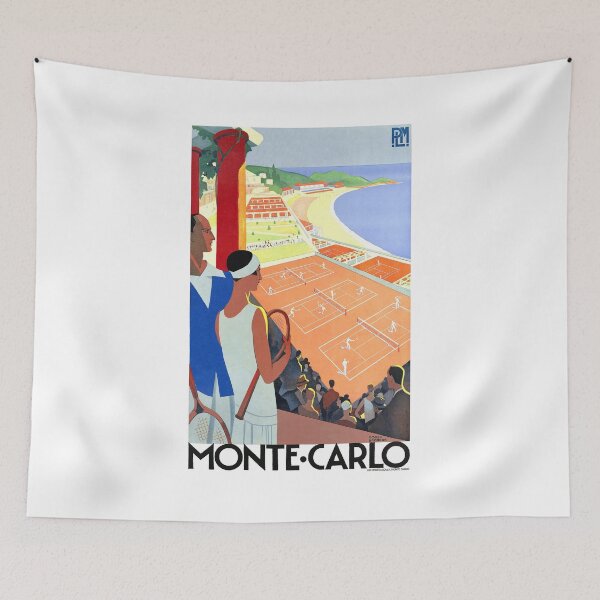 Item preview, 1930 MONTE CARLO Tennis Monaco Travel Poster designed and sold by retrographics.