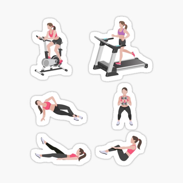 Summer Girl Fitness Activities Stickers (37pcs)