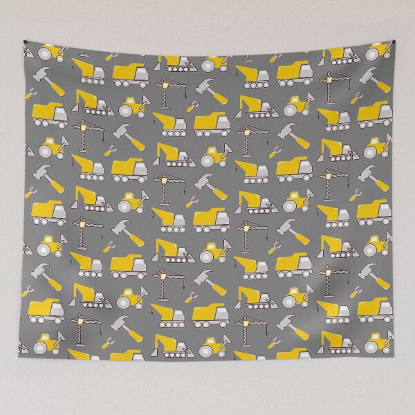 Item preview, Construction Trucks on gray - kids truck lover designed and sold by chetan786.