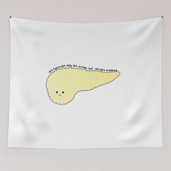 Item preview, Cute Yellow Pancreas "My Pancreas May Be Broken But Life Can't Break Me" designed and sold by EuropaPrints.
