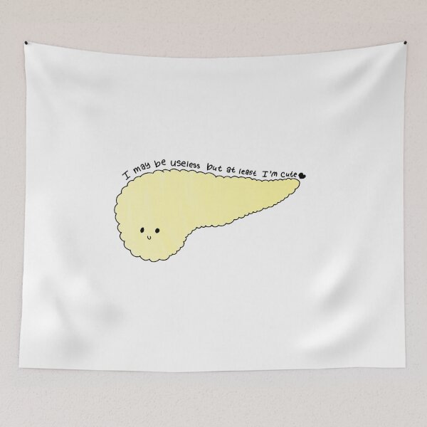 Item preview, Cute Yellow Pancreas "I May Be Useless But At Least I'm Cute" designed and sold by EuropaPrints.