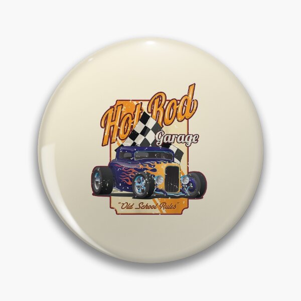 Item preview, Hot Rod Garage Old School Rules Vintage Distressed Car Art designed and sold by Luasnire12.