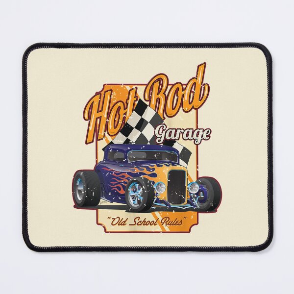 Item preview, Hot Rod Garage Old School Rules Vintage Distressed Car Art designed and sold by Luasnire12.