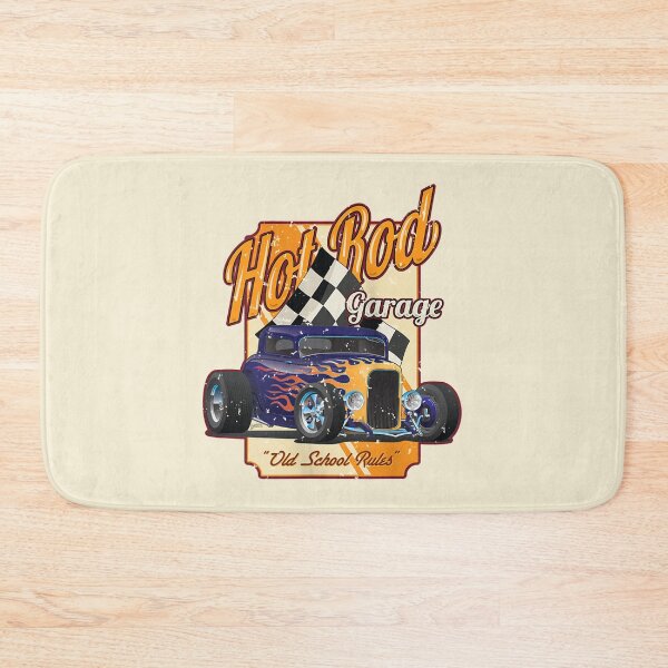 Item preview, Hot Rod Garage Old School Rules Vintage Distressed Car Art designed and sold by Luasnire12.