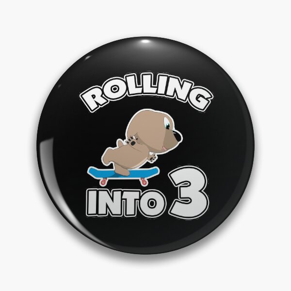 Item preview, Rolling Into 3 - Skateboard Puppy 3rd Birthday designed and sold by onicon.