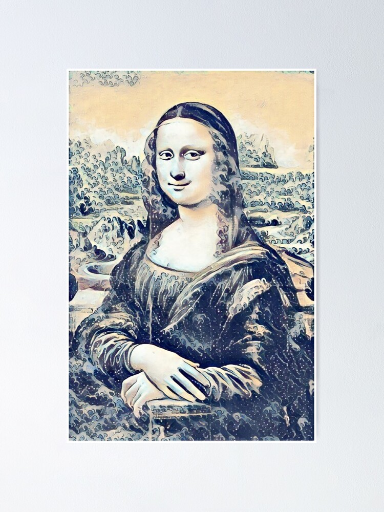 Mona Lisa mash up with The Great Wave off Kanagawa by