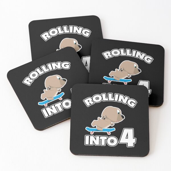 Artikelvorschau, Rolling Into 4 - Skateboard Welpe 4. Geburtstag entworfen und verkauft von onicon.