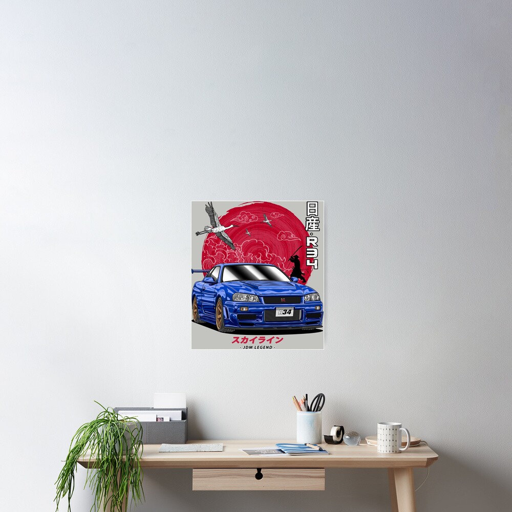 Nippon Jdm Nissan Skyline Gt R R Poster For Sale By Joshirosung Redbubble