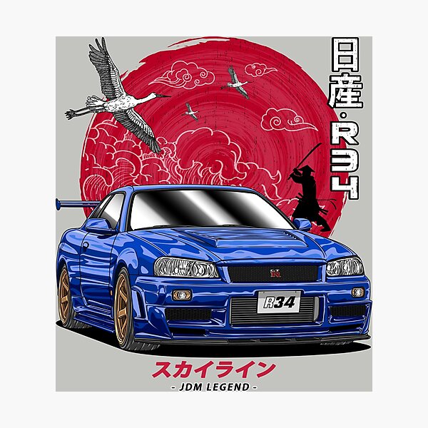 Nippon JDM Nissan Skyline GT-R R34 Fotodruck