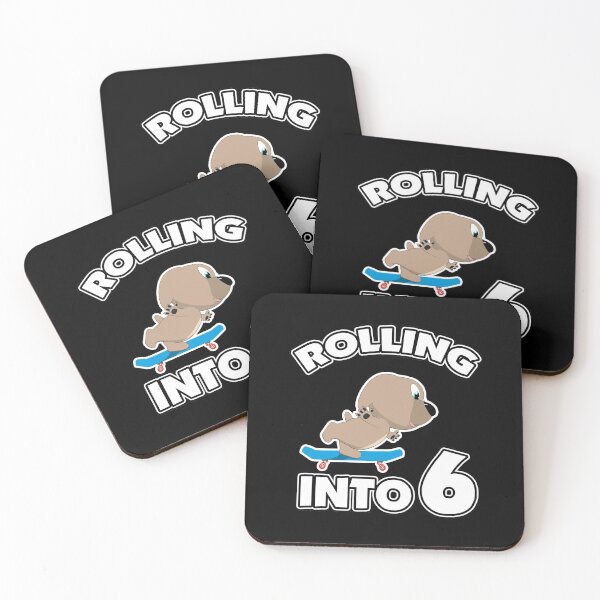 Artikelvorschau, Rolling Into 6 - Skateboard Welpe 6. Geburtstag entworfen und verkauft von onicon.
