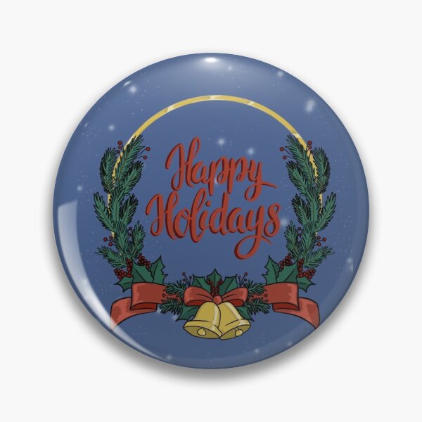 Item preview, Happy Holidays Evergreen and Holly Gold Hoop Wreath designed and sold by elledubbzart.