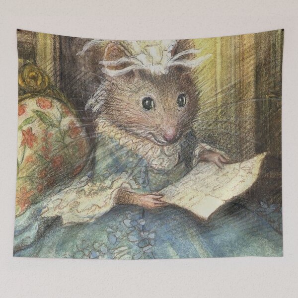Item preview, Beatrix Potter Regency Mouse Reading Illustration  designed and sold by Pinkmagenta.