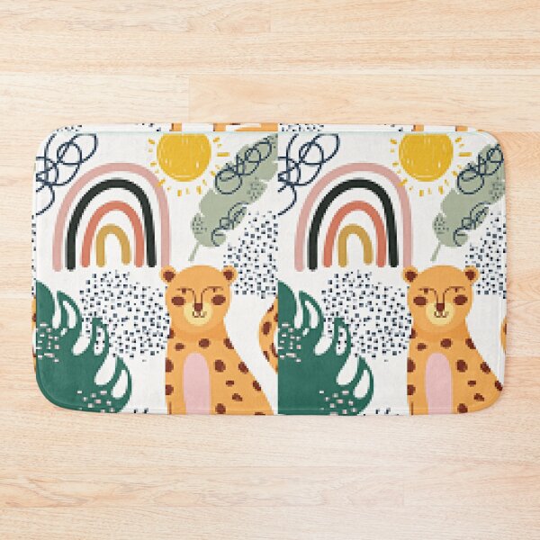 Item preview, Abstract Drawing Of Leopards, Rainbows, Leaves and Jungle Sunshine. designed and sold by lduke47.
