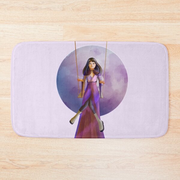 Item preview, Girl in swing with purple moon designed and sold by croscreates.