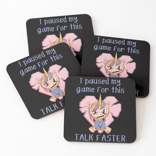 Item preview, I paused my game for this, talk faster, funny unicorn grunge anime print designed and sold by Auntieck.