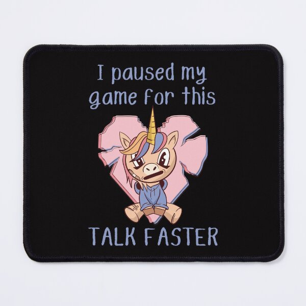 Item preview, I paused my game for this, talk faster, funny unicorn grunge anime print designed and sold by Auntieck.