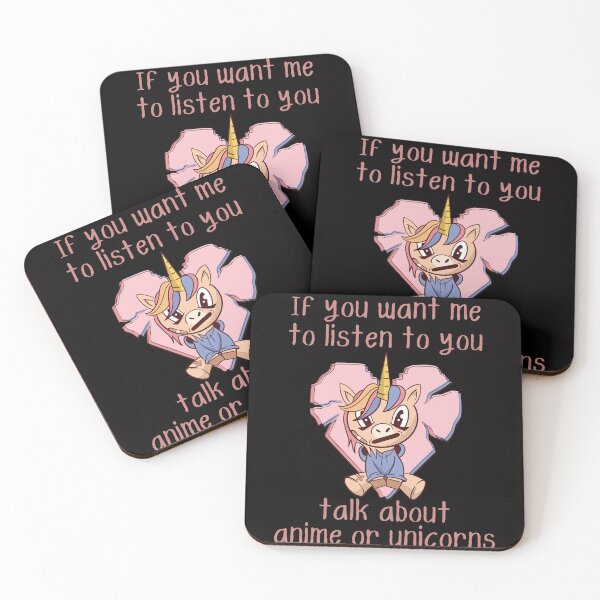 Item preview, If you want me to listen to you, talk about anime or unicorns, funny unicorn grunge anime print designed and sold by Auntieck.