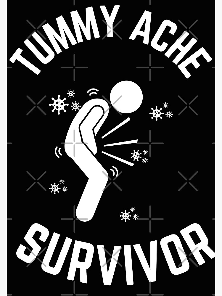 tummy-ache-survivor-stomach-ache-funny-elegant-minimal-poster-for