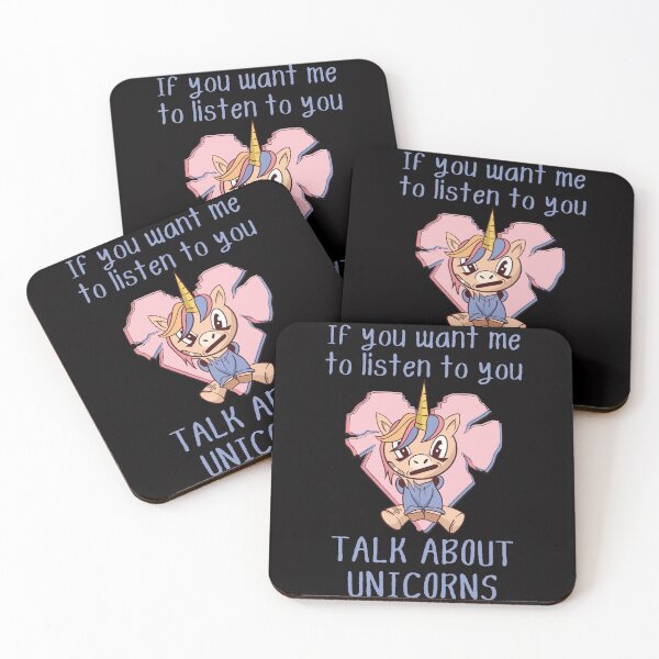 Item preview, If you want me to listen to you, talk about unicorns, funny unicorn grunge anime print designed and sold by Auntieck.