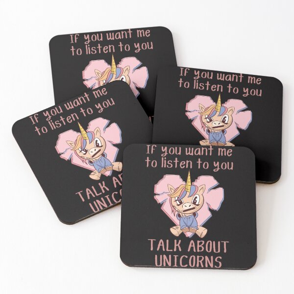 Item preview, If you want me to listen to you, talk about unicorns, funny unicorn grunge anime print designed and sold by Auntieck.