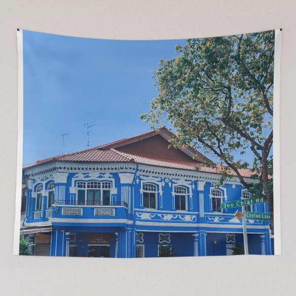 Item preview, Blue and White Peranakan Shophouses, Singapore designed and sold by Happiness Creators.
