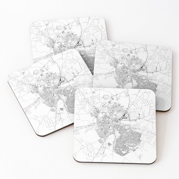 Item preview, Bloemfontein White Map designed and sold by multiplicitymap.