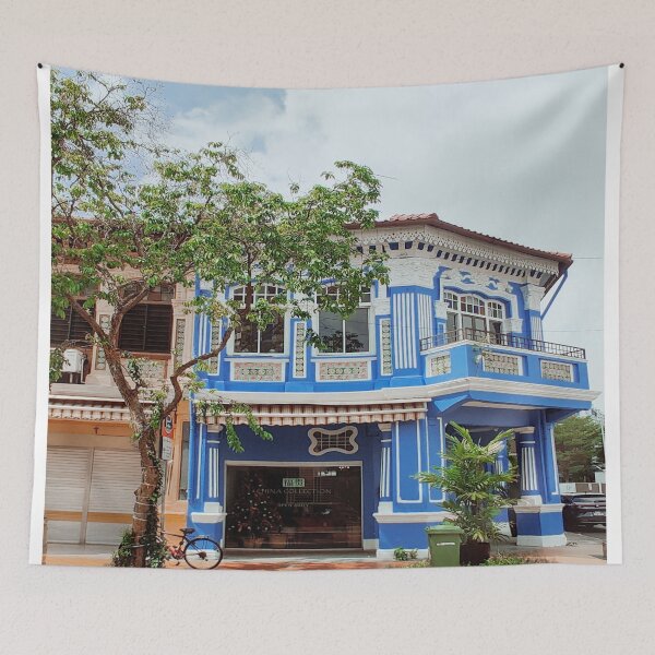 Item preview, Blue and White Peranakan Shophouses, Singapore designed and sold by Happiness Creators.