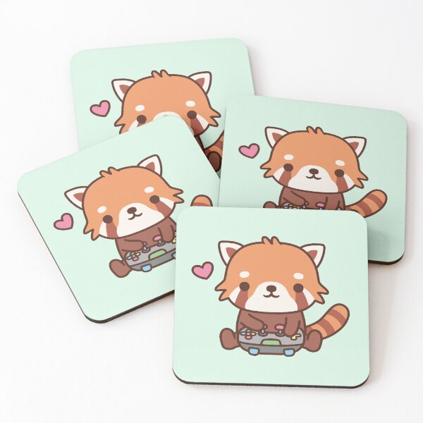 Item preview, Cute Little Red Panda Playing Video Games designed and sold by rustydoodle.