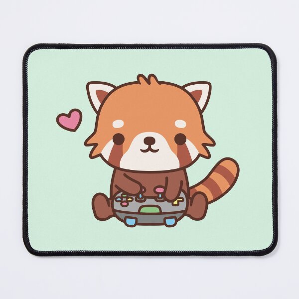 Item preview, Cute Little Red Panda Playing Video Games designed and sold by rustydoodle.