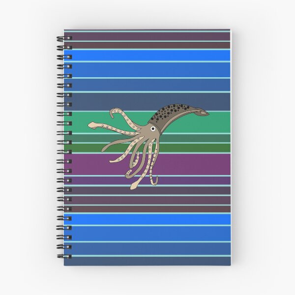 Item preview, Giant Squid Quietly Floating in the Deep Blue Sea - Blue, Green Purple Stripes  designed and sold by GreenCarbon2112.