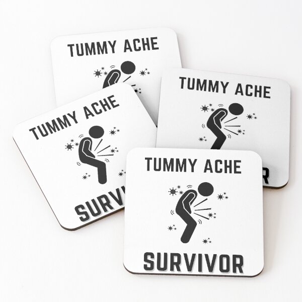 Item preview, Tummy Ache Survivor Black-Stomach Ache Funny Elegant Minimal designed and sold by MAEffects.