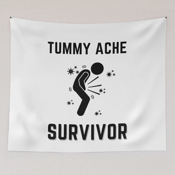 Item preview, Tummy Ache Survivor Black-Stomach Ache Funny Elegant Minimal designed and sold by MAEffects.