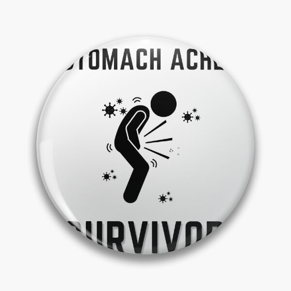 Item preview, Stomach Ache Survivor Black-Tummy Ache Funny Elegant Minimal designed and sold by MAEffects.