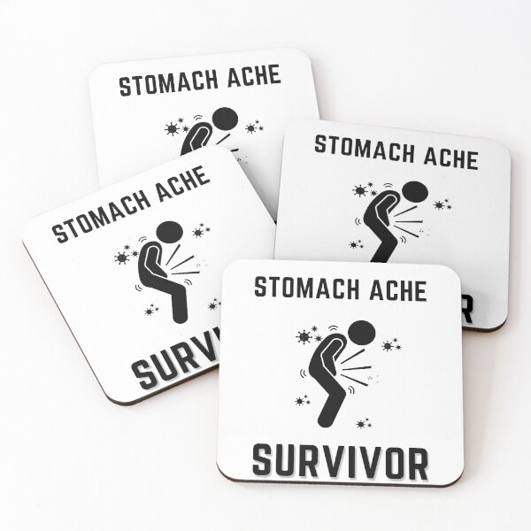 Item preview, Stomach Ache Survivor Black-Tummy Ache Funny Elegant Minimal designed and sold by MAEffects.