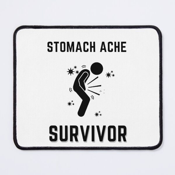 Item preview, Stomach Ache Survivor Black-Tummy Ache Funny Elegant Minimal designed and sold by MAEffects.