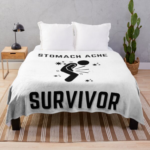 Item preview, Stomach Ache Survivor Black-Tummy Ache Funny Elegant Minimal designed and sold by MAEffects.