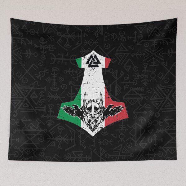 Item preview, Viking Italy Flag Mjölnir Mythology God Thor Viking designed and sold by Dog-T-Shirts.