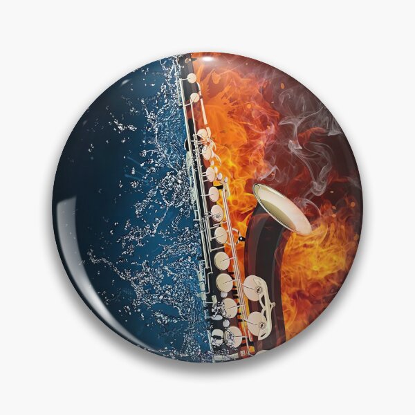 Item preview, Saxophone Fire And Water Art designed and sold by AletacStore.