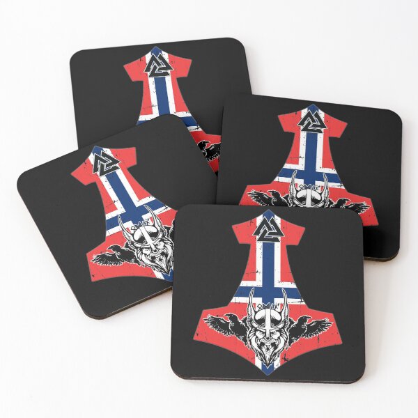 Item preview, Viking Norway Flag Mjölnir Mythology God Thor Viking designed and sold by Dog-T-Shirts.