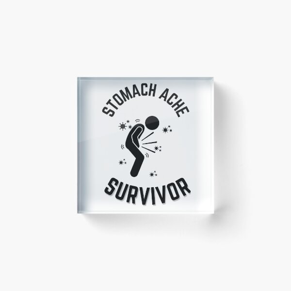 Item preview, Stomach Ache Survivor V2 Black-Tummy Ache Funny Elegant Minimal designed and sold by MAEffects.