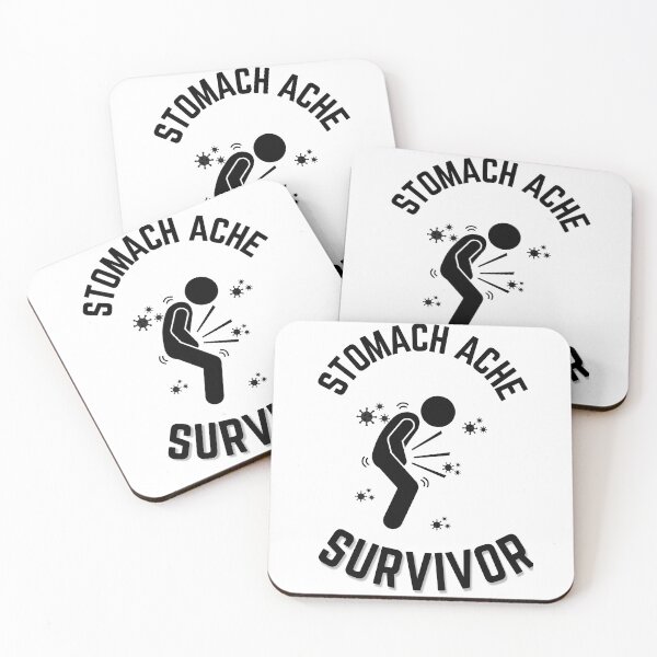 Item preview, Stomach Ache Survivor V2 Black-Tummy Ache Funny Elegant Minimal designed and sold by MAEffects.