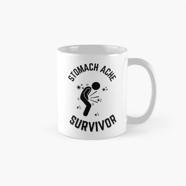 Item preview, Stomach Ache Survivor V2 Black-Tummy Ache Funny Elegant Minimal designed and sold by MAEffects.