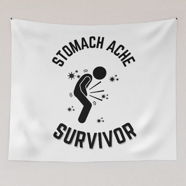 Item preview, Stomach Ache Survivor V2 Black-Tummy Ache Funny Elegant Minimal designed and sold by MAEffects.