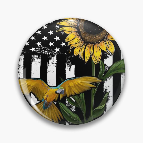 Item preview, Parrot Sunflower Black White American Flag  designed and sold by WillaldShop.