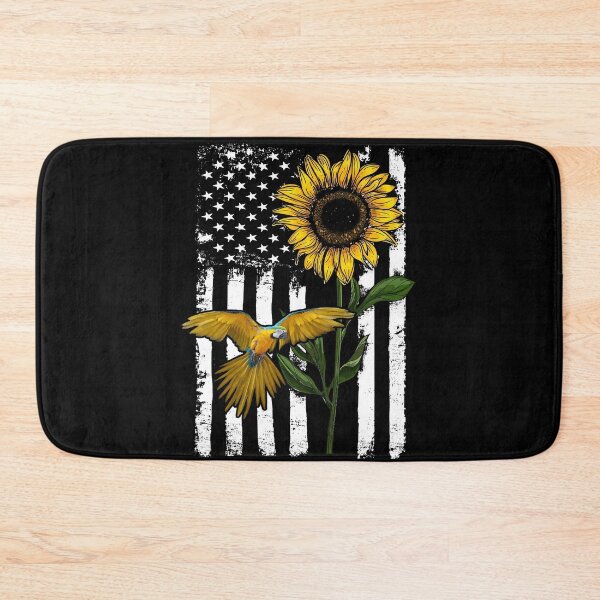 Item preview, Parrot Sunflower Black White American Flag  designed and sold by WillaldShop.