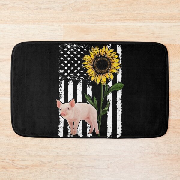 Item preview, Pig Sunflower Black White American Flag  designed and sold by WillaldShop.