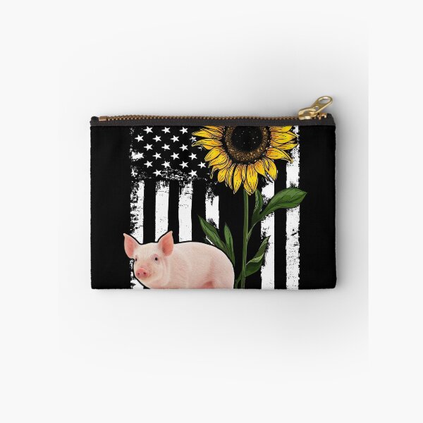 Item preview, Pig Sunflower Black White American Flag  designed and sold by WillaldShop.