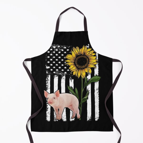 Item preview, Pig Sunflower Black White American Flag  designed and sold by WillaldShop.